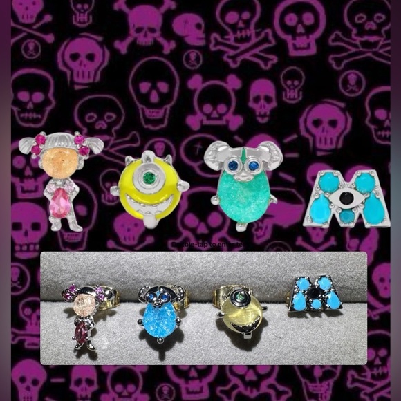 Disney Jewelry - 925 Sterling Silver Disney Monsters Inc Theme Earrings Mismatch Asymmetrical